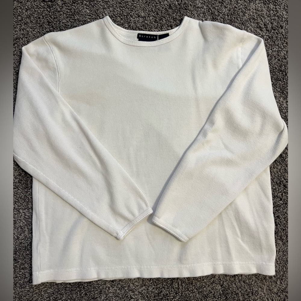 Genuine Sonoma Jean Company white waffle knit long sleeve size medium